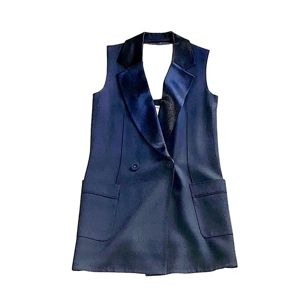 Vintage Rare Sonia Rykiel Open back Tuxedo Vest 36